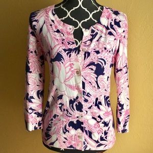 Talbots paisley cardigan